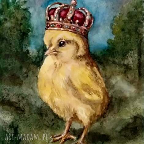 Majestatyczne pisklę - ręcznie malowana akwarela