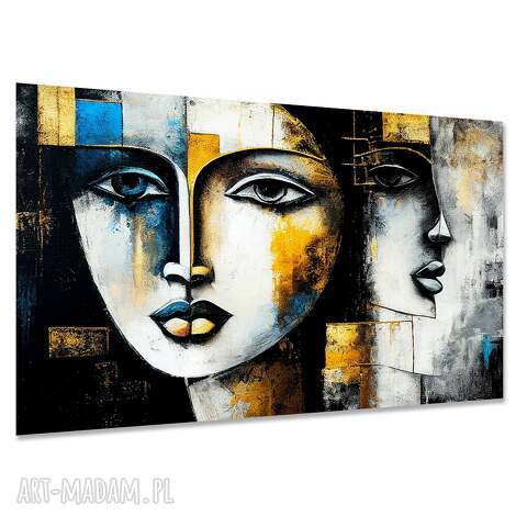Obraz na ścianę Twarze 40 - spojrzenie, usta, loft 120x80 (gotowy do zawieszenia)