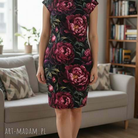 sukienka piwonia handmade samauszyłam