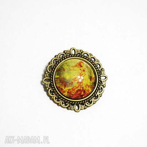 broszka yenoo - jesień - przypinka liście, dla babci, prezent