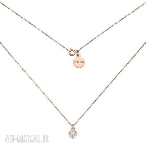 Naszyjnik z różowego złota Swarovski - kryształowe serce Sotho