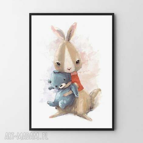 Plakat obraz Zając A2 42x59,4 cm do pokoju dziecka - Hogstudio