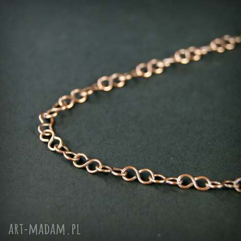 Ręcznie robiony miedziany łańcuszek 52 cm - wire wrapping