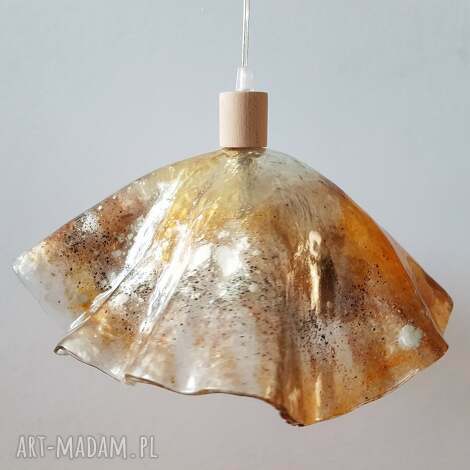 Lampa wisząca MEDUZA ze szkła formowanego w odcieniach bursztynowych - E14