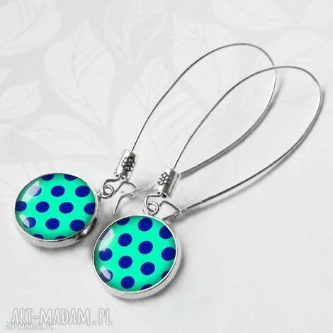 marine dots oryginalne kolczyki w kropki modny design, groszki, grochy