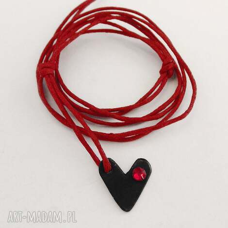 Wisiorek Serduszko Swarovski Elements - srebro 925 oksydowane (czerwone)