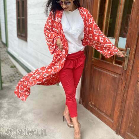 kimono cielo rojo - styl, który płynie z serca natury, wdzianko na lato