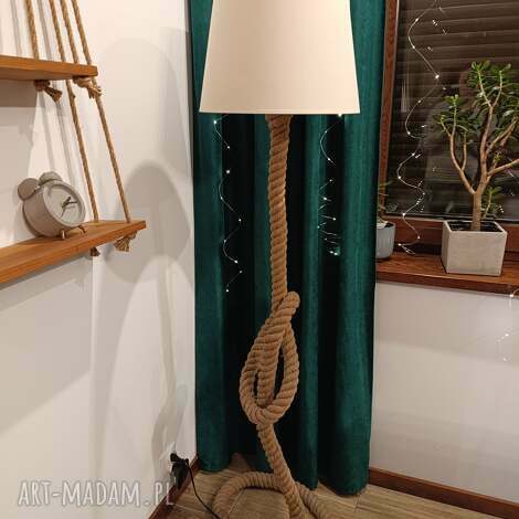 lampa stojąca ze sznurka jutowego 160 cm - naturalny design do salonu