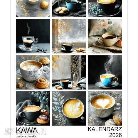 Kalendarz 2026 Kawa 15x21 cm - 12 luźnych kart