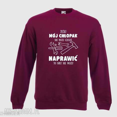 Bluza z nadrukiem dla dziewczyny - handmade prezent na Walentynki i dzień kobiet