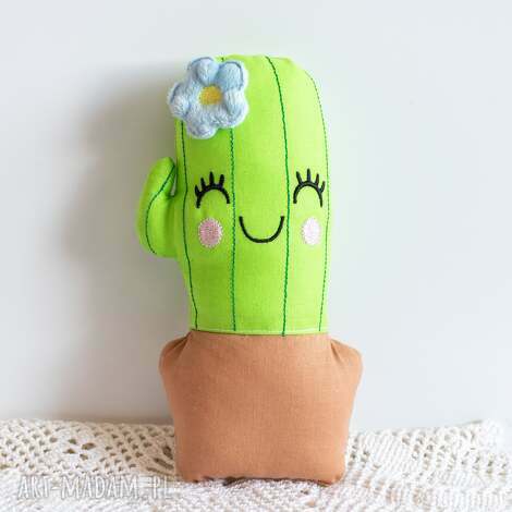 Kwiatek dla dziewczynki - błękitna maskotka handmade 20 cm - prezent na urodziny