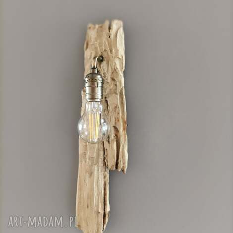 Dwa kinkiety drewniane loftowe - lampa ścienna E27 art-Madam.pl