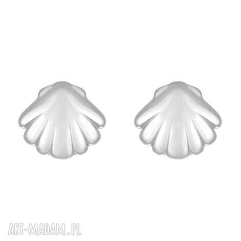 Srebrne kolczyki muszelki Sotho - sztyfty ze srebra 925