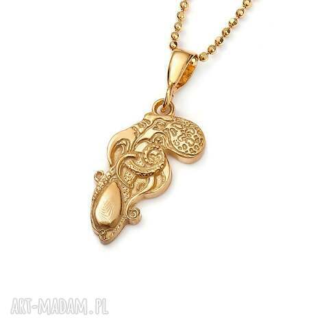 Wisiorek z ośmiornicą ze złoconego srebra 925 - ręcznie robiony amulet