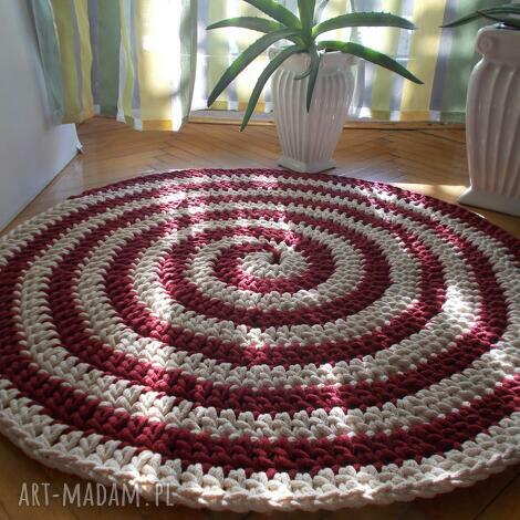 Dywan Zakręcony ze sznurka bawełnianego 70 cm - handmade, dwustronny