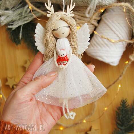 oryginalny aniołek na boże narodzenie - zawieszka pakowanie gratis, dekoracje