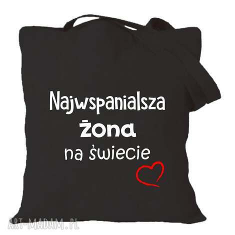 Torba bawełniana z nadrukiem dla żony - prezent od męża na urodziny, walentynki i rocznicę