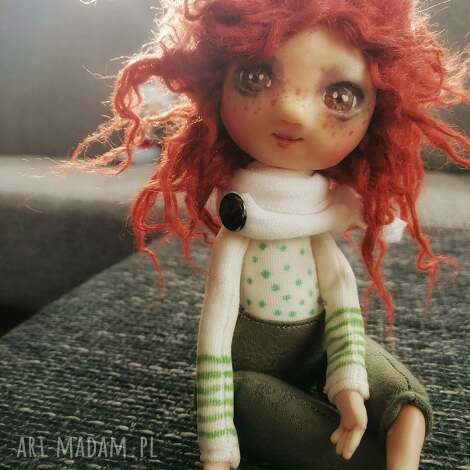 dekoracje agniesia - artystyczna lalka kolekcjonerska dziewczyna, rudzielec