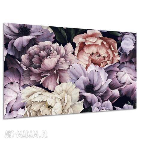 Obraz na płótnie piwonie 120x80 cm - fiolet i róż