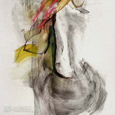 dom green - 50x70, kobieta duży obraz obrazy do salonu, grafika sypialni