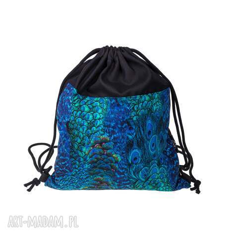 worek pawie oko, workoplecak, turkus, prezent na święta