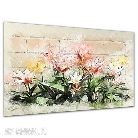 Obraz na płótnie kwiaty i tulipany 120x80 cm