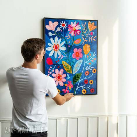 Plakat Kwiaty Ilustracja 40x50 cm - Kobiecy Wydruk do Sypialni | Hogstudio