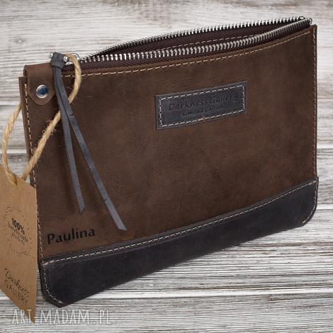 kosmetyczka skórzana damska organizer handmade, personalizacja, piórnik