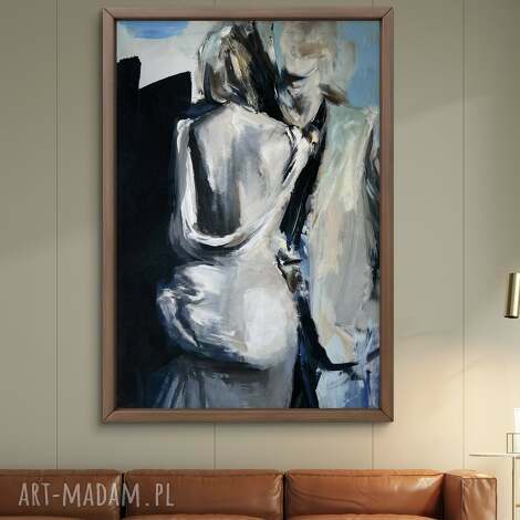 Navy 100x70 - autorska grafika kobiety i mężczyzny