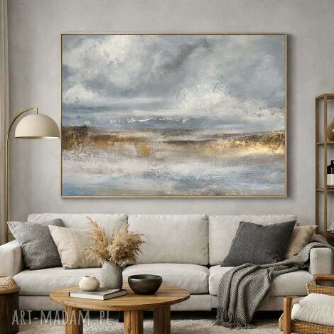 Abstrakcja Natura no. 4 - ręcznie malowany obraz XXL strukturalny 100x140 cm