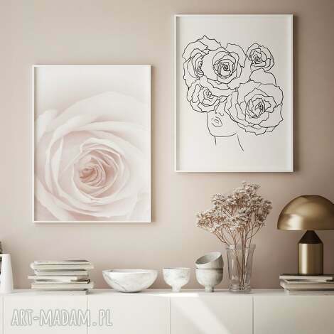 Zestaw 2 plakatów 30x40 cm z kwiatami - piękna dekoracja do wnętrz