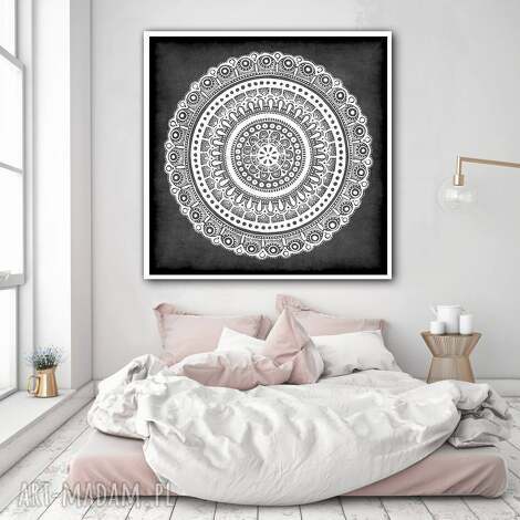 Mandala 50x70 cm - plakat etno-folk ręcznie drukowana