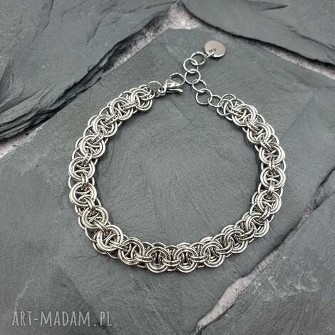 Bransoletka chainmaille ze stali szlachetnej - ręcznie robiona