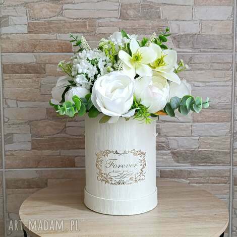 flowerbox dekoracja do domu dzień matki komunia stroik, ozdoba na stół