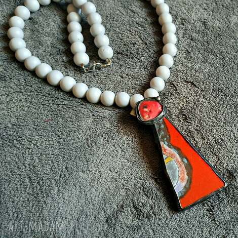 Galeria Limart: koral i ręcznie malowana ceramika w wyjątkowym naszyjniku handmade prezent lux
