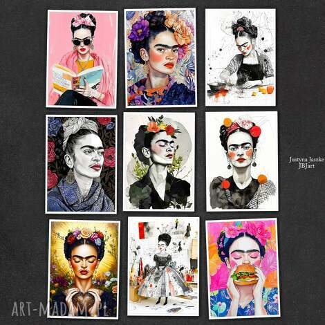 Frida - zestaw 9 grafik 13x18 cm - kolorowa dekoracja do domu