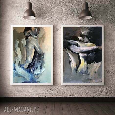 komplet inkografii 70x50, kobieta plakat, mężczyzna obraz sypialni