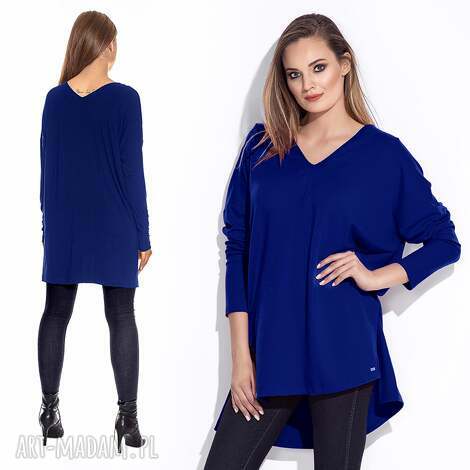 bien fashion chabrowa tunika damska z dekoltem w szpic xl, luźna