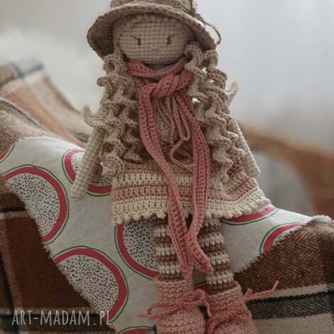 szydełkowa lalka - pastelowa, włóczka prezent, szydełku dziewczynki