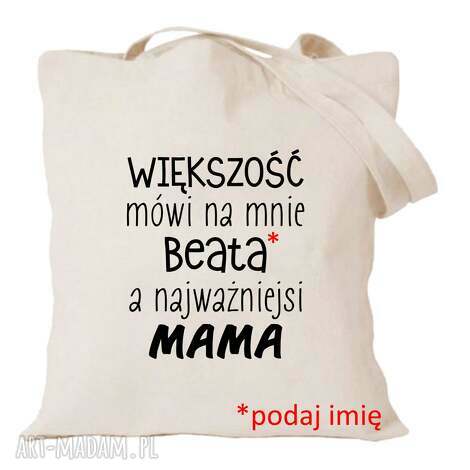 Torba bawełniana z nadrukiem dla mamy - prezent na Dzień Matki, urodziny i święta