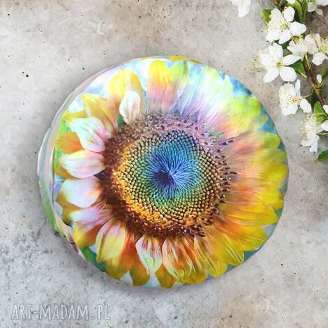 poduszka na dzień babci lub dziadka - słonecznik kwiaty