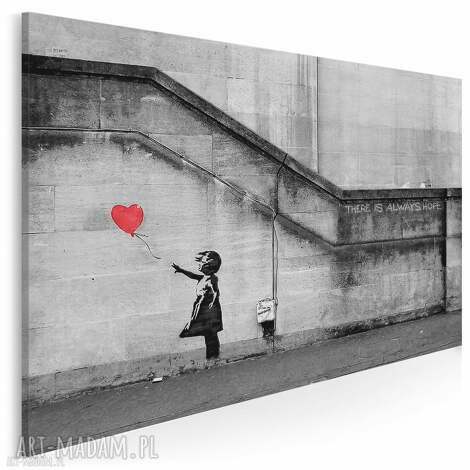 vaku dsgn obraz na płótnie - banksy dziewczynka 120x80 cm 20201, balon serce