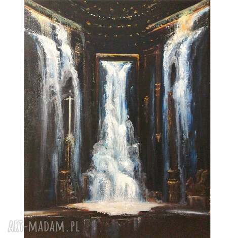 Zaginiona komnata - ręcznie malowany obraz olejny 40x60 cm fantasy na prezent
