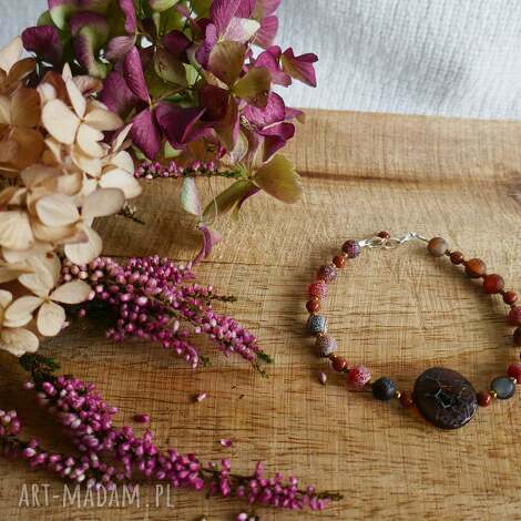 Bransoletka z agatu i piasku pustyni handmade