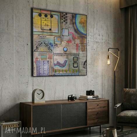 „Kod źródłowy” - abstrakcyjny obraz loft 100x90 cm