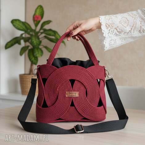 torebka pierścienie ii ze sznurka polskie rękodzieło tp2 - 01