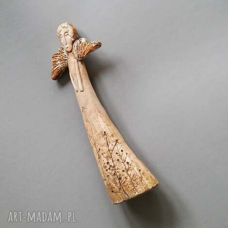 Anioł Wytworny - ręcznie robiona ceramika 31 cm