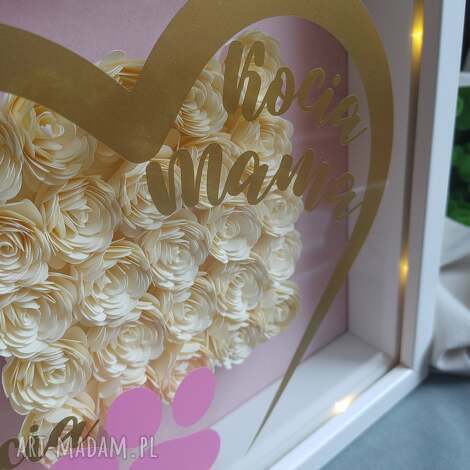 ramka 3d z podświetleniem kocia mama kociara, prezent dla mamy, serce