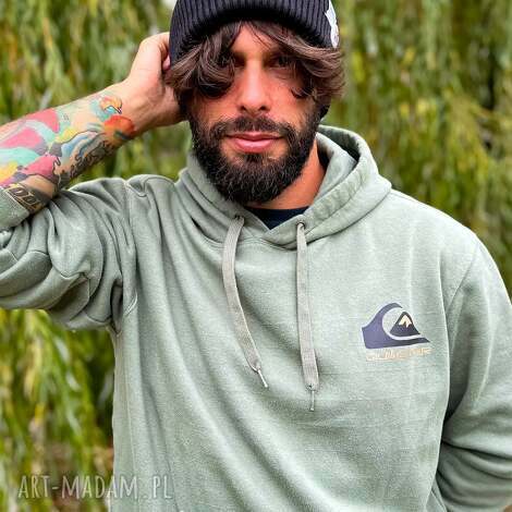 męska czapka beanie z bawełny logo kolorowe czarna, męska czapka