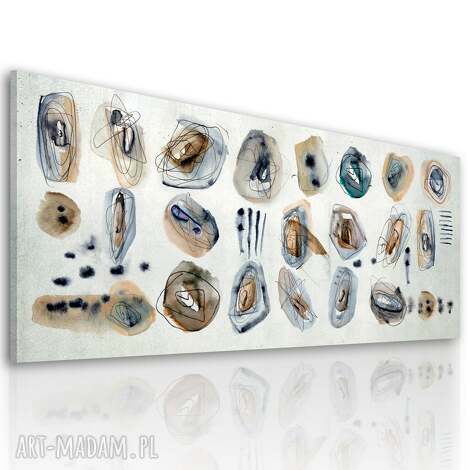 Pastelowe labirynty - nowoczesny obraz na płótnie 147x60 cm abstrakcja kształtów do salonu i biura